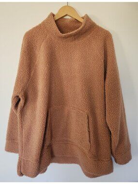 Haven Well Within Women's Sz. XXL Sherpa Funnel Neck Pullover In Natural